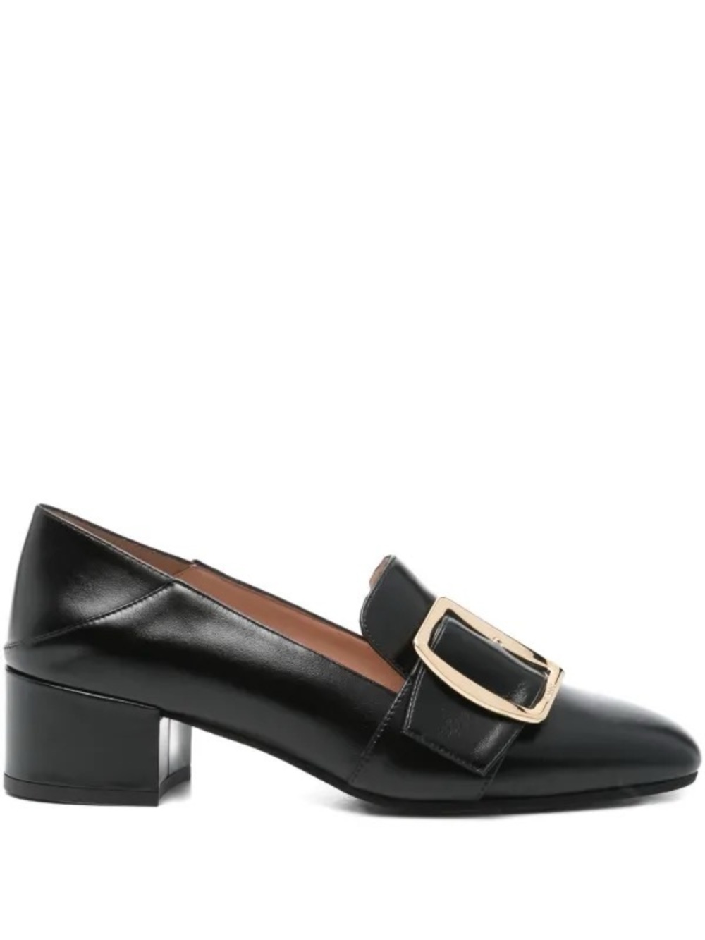 Bally Janelle Buckle Block Heeled Loafers— EU 38 or US 7.5